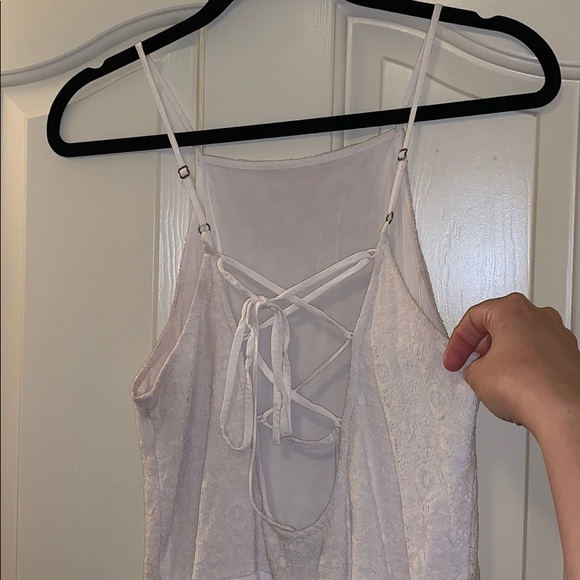 White Abercrombie boho dress w/ halter neckline - Picture 4 of 7